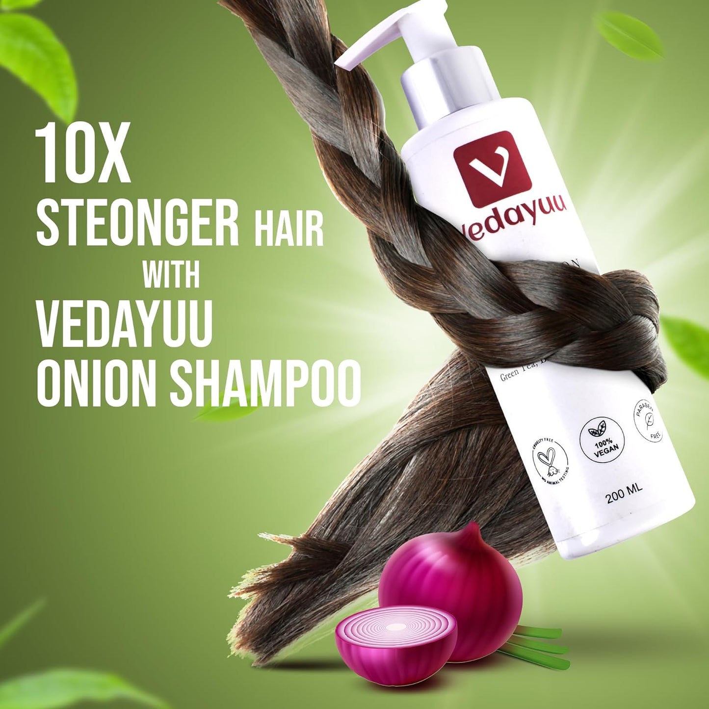 Vedayuu Anti Hair Fall Express Spa Range Hair Care Set with Onion Hair Oil + Onion Shampoo for Hair Fall Control 200ml
