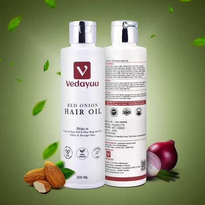 Vedayuu Onion Hair Oil with Onion & Redensyl for Hair Fall Control - 200 ml